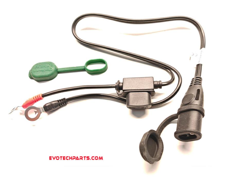 Ladekabel Ösenkabel M6 / M8 mit Kappe, SAE Anschluss, 15 A Sicherung, Länge 50 cm